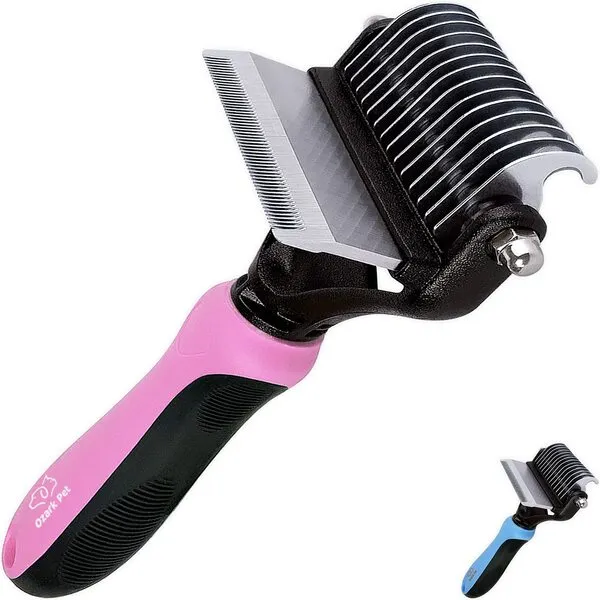 Dog Brush and Cat Brush-with Deshedding Brush, Dog Dematting Tools, Undercoat Brush for Dogs, Deshedding Tool, Reduce Shedding Up To 95%, for Short to Long Hair, Small to Medium Breeds (Pink Small)