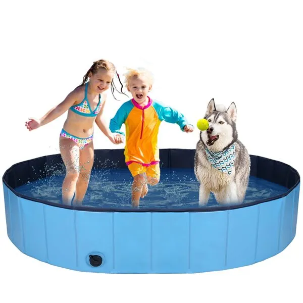 Decorlife Foldable Kiddie Pool for Dogs and Kids, 63