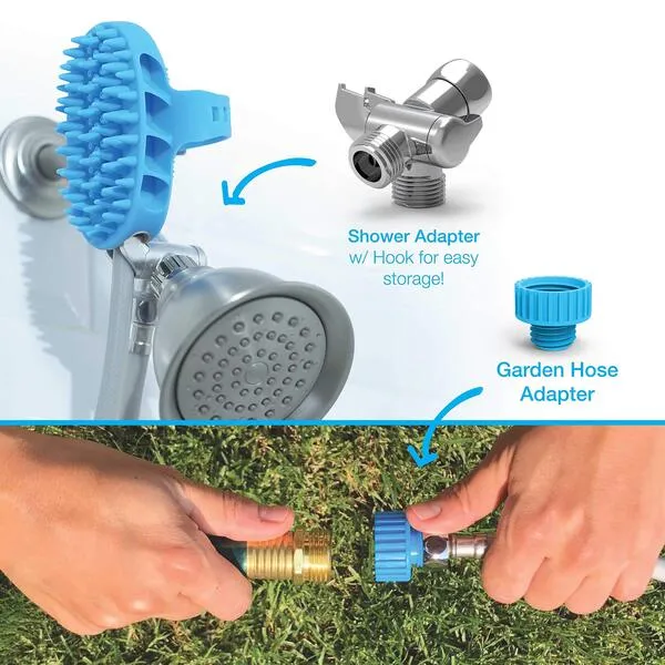 Aquapaw Pro Dog Bathing Tool and Slow Treater Combo - Lick Mat Suctions to The Wall or Floor for Anxiety-Free Pet Grooming - The Sprayer and Scrubber Works with Indoor Shower or Outdoor Garden Hose