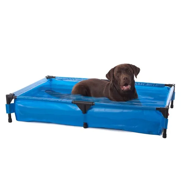 K&H PET PRODUCTS Portable Dog Pool & Pet Bath for Dogs and Puppies, Swimming Pool for Large Dogs Heavy Duty, Plastic Wading Pet Pool with Drain, X-Large 32 X 50 X 9 Inches