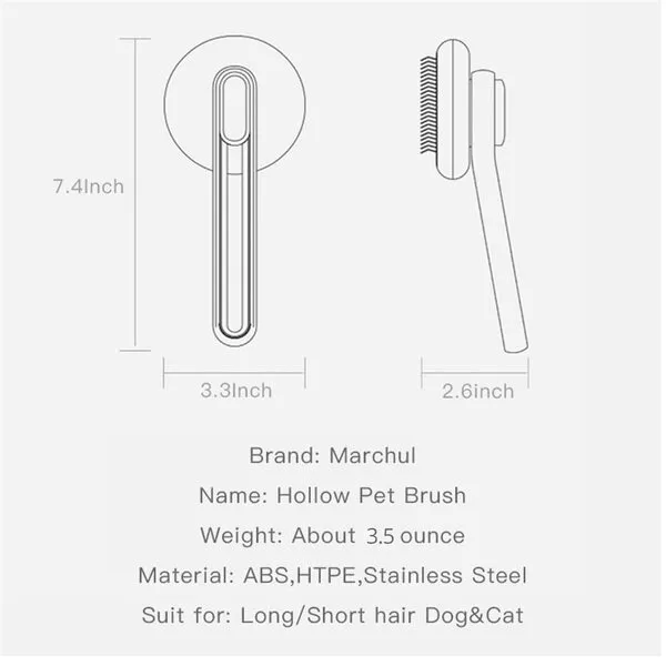 Marchul Cat Brush for Shedding and Grooming, Self Cleaning Slicker Brush for Short or Long Haired Cats/Dogs, Cat Brush With Release Button for Removes Loose Undercoat, Tangled Hair, Shed Fur