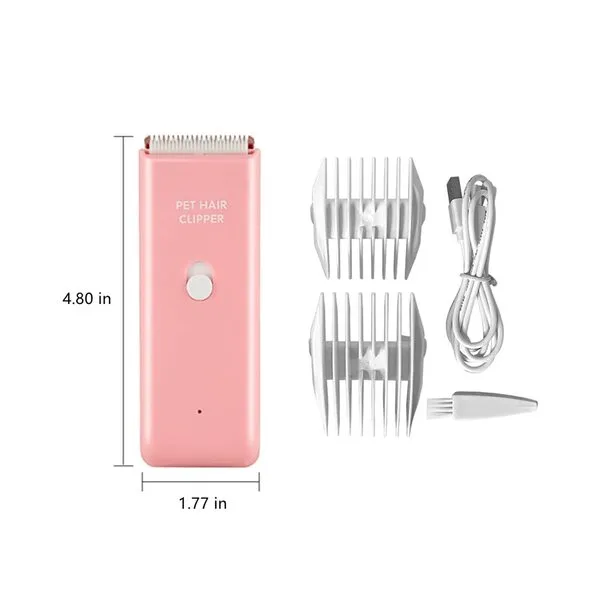 Tileon Dog Clippers,Quiet Washable USB Rechargeable Cordless Dog Grooming Kit,Electric Pets Hair Trimmers Shaver Shears for Dogs and Cats Pink