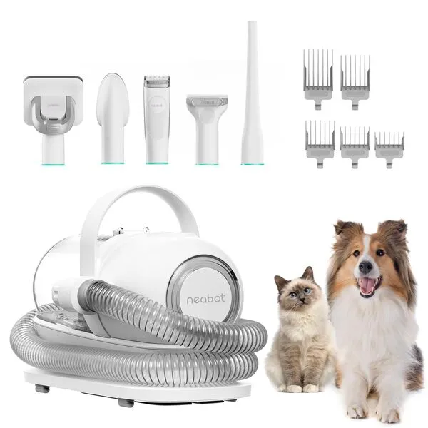 Neakasa by neabot P1 Pro Pet Grooming Kit & Vacuum Suction 99% Pet Hair, Professional Grooming Clippers with 5 Proven Grooming Tools for Dogs Cats and Other Animals(Renamed to Neakasa)