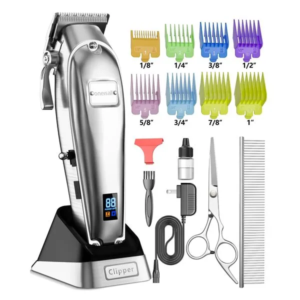 oneisall Dog Grooming Clippers for Thick Heavy Coats,2 Speed Cordless Hair Trimmers with Metal Blade Grooming Kit for Pets Dogs Cats Animals