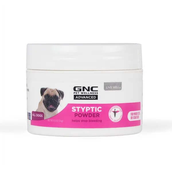 GNC Pets Advanced Styptic Powder for Dogs | Styptic Powder for Dogs, Use for Nail Clipping | Stop Bleeding with Styptic Powder for Dogs | Dog Styptic Powder, 0.5 oz