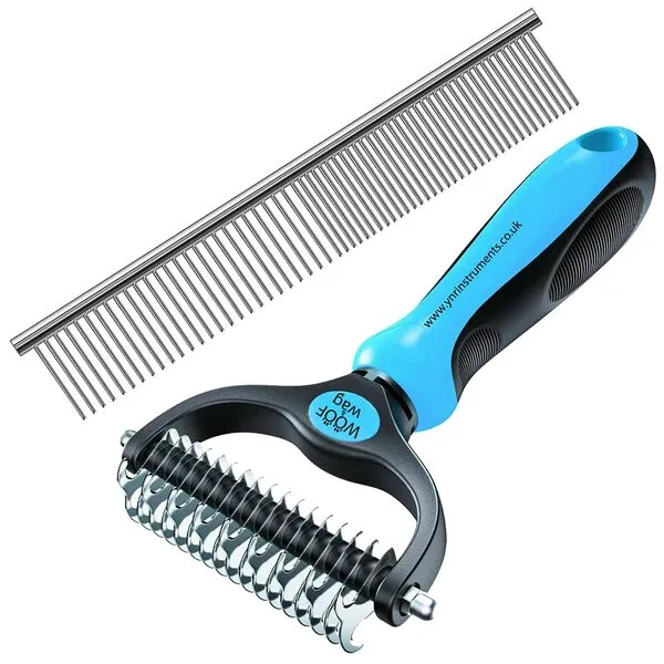 YNR Pet Cat Dog Horses Hair Fur Shedding Trimmer Grooming Dematting Rake Deshedding Comb Brush Tool Kit