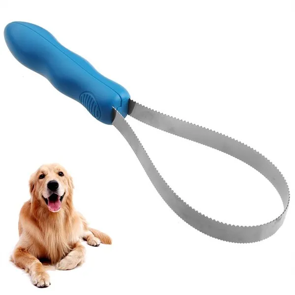 Dual-Sided Dog Shedding Blade, Blade for Dog Grooming Blade for Thick Coats Type Dogs Shedding Brush with Stainless Steel Blade for Dogs Short and Long Hair