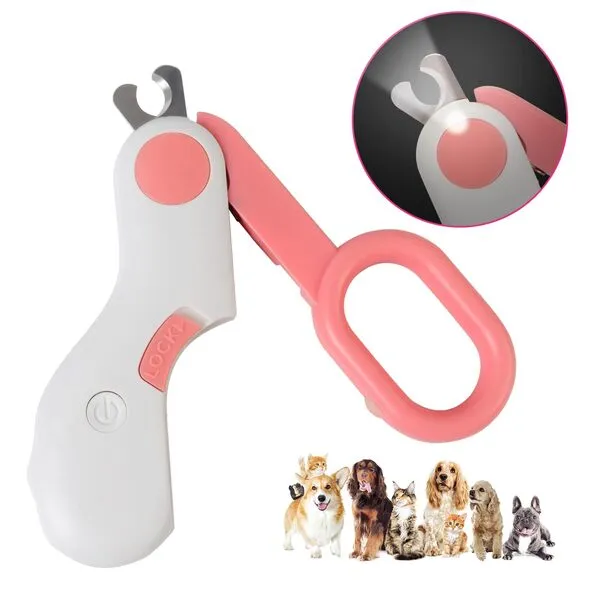 Small Animals Nail Clippers with LED Lights to Avoid Excessive Cutting and Razor Sharp Blades - Professional Claw Trimmer for Tiny Dog Cat Kitten Bunny Rabbit Bird Guinea Pigs Ferret Hamsters (Pink)