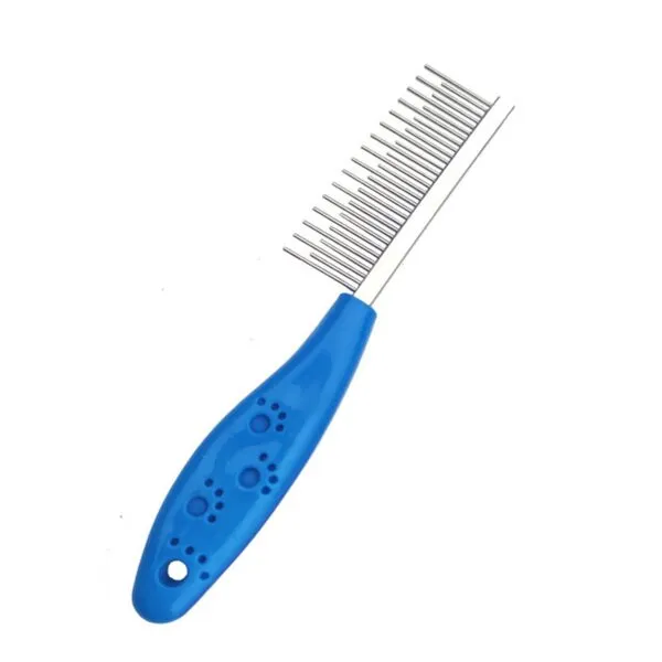 Long Hair Dog or Cat Comb Grooming with Short and Long Teeth Dematting Knots Tangles Remover Combs Detangler Tool Suitable for Dogs Cats Poodle HorseStainless Steel Pin