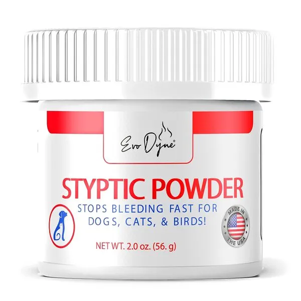 Styptic Powder for Dogs, Cats, and Birds (2 oz) by Evo Dyne | Fast-Acting Blood Stop Powder for Pets | Quick Stop Bleeding Powder for Dog Nail Clipping, Grooming, Cuts and More (1-Pack)