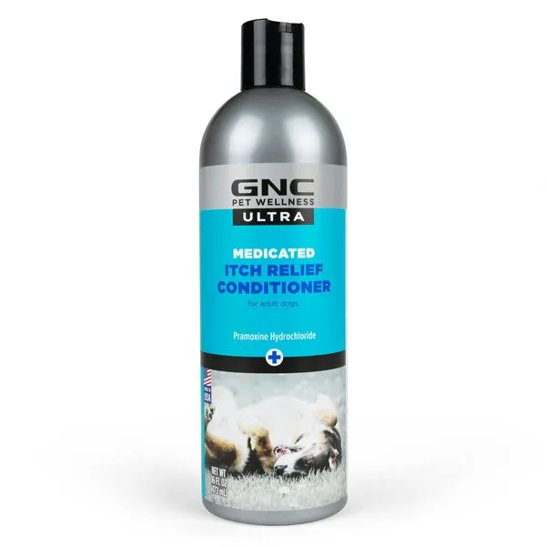 GNC Ultra Medicated Itch Relief Conditioner 16oz | Soothing Conditioner for Dogs with Oats & Pramoxine Hydrochloride | Moisturizing Conditioner for Dogs GNC Medicated Itch Relief,FF13854