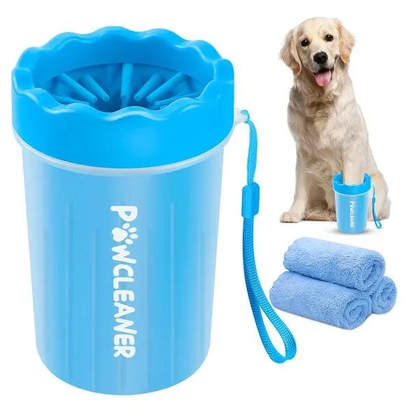 Dog Paw Cleaner, Washer, Buddy Muddy Pet Foot Cleaner for Small Medium Large Breed Dogs/Cats (with 3 absorbent towel)