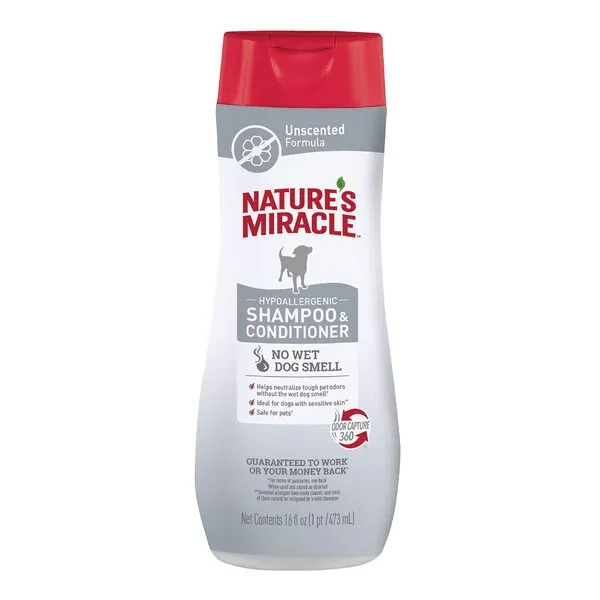 Nature’s Miracle Hypoallergenic Shampoo & Conditioner for Dogs, 16 Oz, Unscented