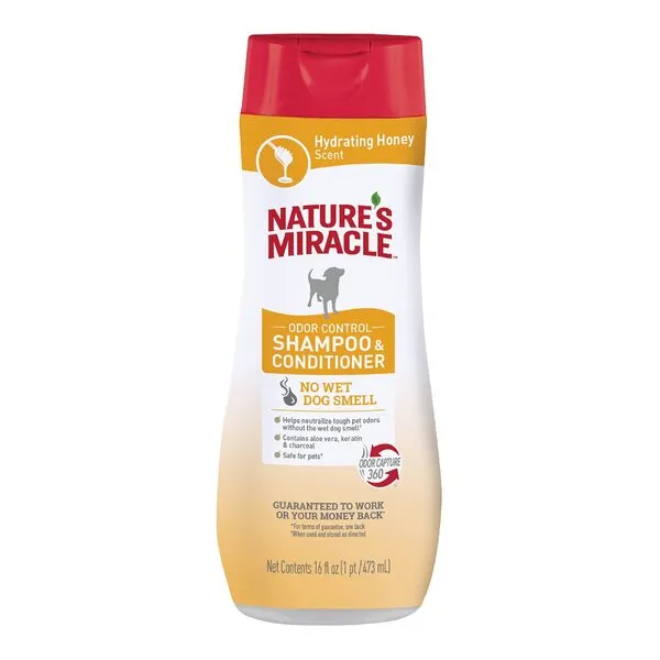 Nature's Miracle Nature’s Miracle Odor Control Shampoo & Conditioner for Dogs, 16 Oz, Hydrating Honey Scent