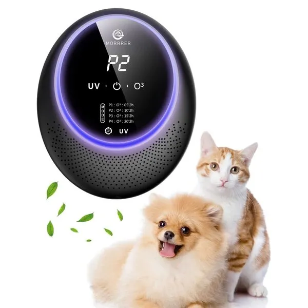 Morrrer Advanced Cat Deodorizer for Litter Box, 99% Pets Odor Eliminator with 10000mAh Battery, Portable & Rechargeable Purifiers Deodorizer for Pets Litter Box Room Wardrobe Shoe Cabinet Toilet