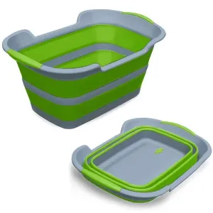 ddLUCK Multi-Functional Collapsible Pet Bathtub with Drainage Hole, Portable Indoor Outdoor Foldable Washing Tub Bathing Tub Small Pets Bathtub for Puppy Small Dogs Cats (Green)