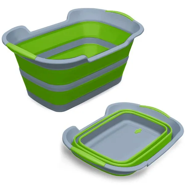 ddLUCK Multi-Functional Collapsible Pet Bathtub with Drainage Hole, Portable Indoor Outdoor Foldable Washing Tub Bathing Tub Small Pets Bathtub for Puppy Small Dogs Cats (Green)