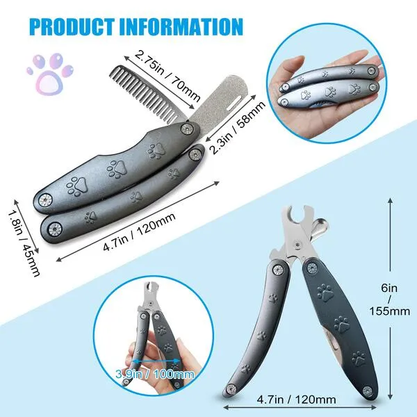 Dog Nail Trimmer for Anxiety Sensitive Dog, Quiet Sharpest Smoothest Dog Nail Clippers for Extra Large Medium Small Size Breed, Heavy Duty Metal Dog Nail Trimmers for All Dogs with Thick Toenail