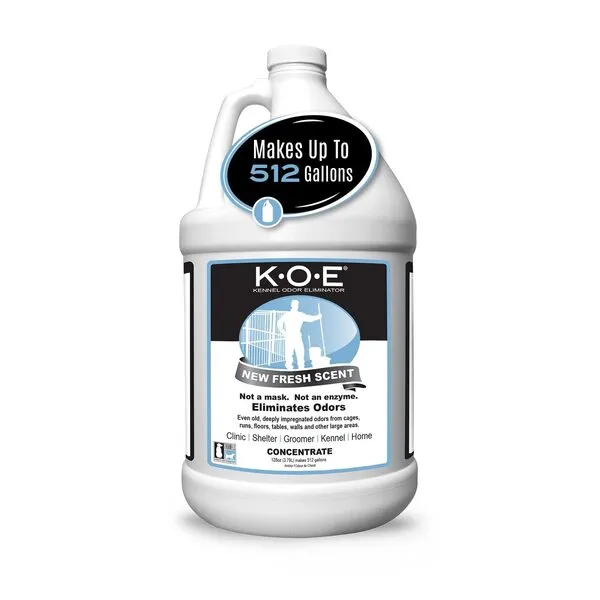 K.O.E. Fresh Scent Odor Eliminator Concentrate – Kennel Odor Eliminator for Strong Odor on Cages, Floor, & More – Non-Enzymatic Pet Odor Eliminator for Home & Kennel – Home & Pet Supplies (1 Gal)