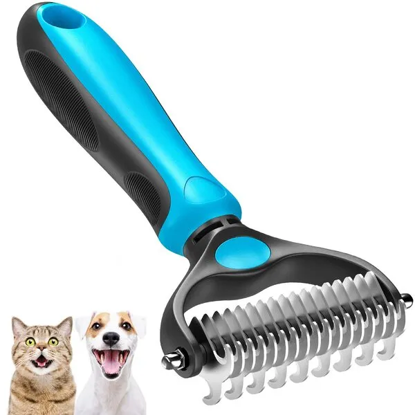 Pet Grooming Brush Dog Grooming Rakes Tool for Mats & Tangles Removing