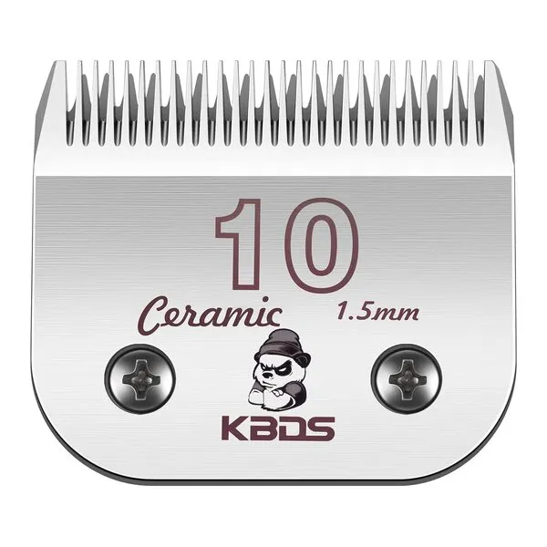 KBDS Detachable Ceramic Pet Clipper Blades,Size-10 Blade Compatible with Most Andis,Oster,Wahl A5 Clippers,Made of Ceramic Blade Cutter and Carbon Steel Blade,1/16'' Inch 1.5mm Cut Length