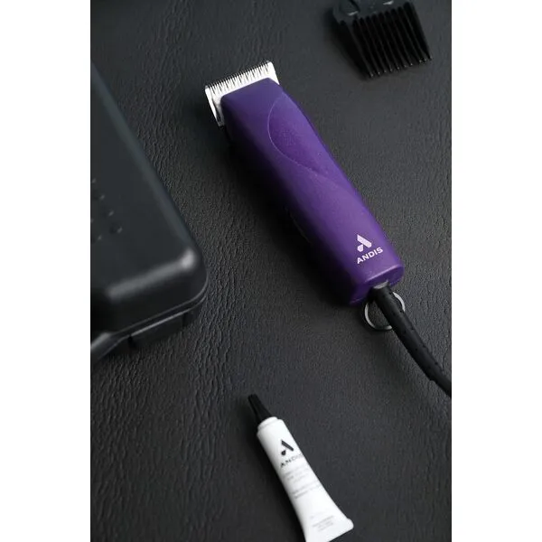 Andis 24820 EasyClip Professional-Animal 7-Piece Detachable Ceramic Blade Clipper Kit, Frustration Free Packaging, Purple