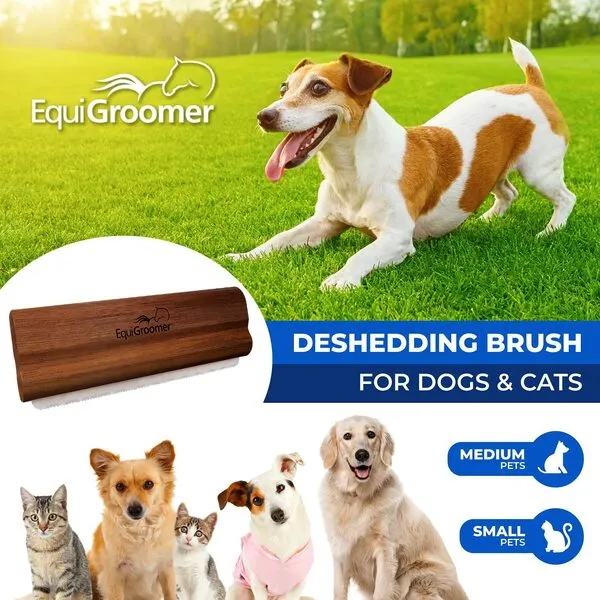 EquiGroomer Deshedding Brush for Dogs and Cats | Undercoat Tool for Large and Small Pets | Comb Removes Loose Dirt, Hair and Fur While | Perfect for Short and Long Hair Grooming Shedding (5