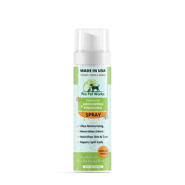 Pro Pet Works Pet Grooming & Finishing Spray-8oz Dog Cologne Spray Deodorizer Perfume wth Lasting Scent for Smelly Dogs Cats & Puppies-Alcohol Free Moisturizing Formula wth Coconut Papaya & Mango