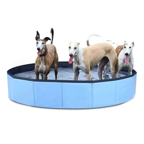 Luapeton Foldable Dog Pool, Hard Plastic Dog Swimming Pool for Pet Dogs and Cats, Portable Collapsible Bathing Tub for Dogs Cats (XX Large=63