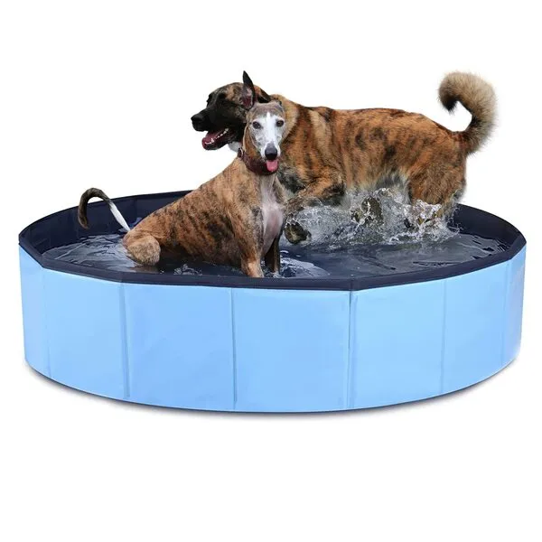 Luapeton Foldable Dog Pool, Hard Plastic Dog Swimming Pool for Pet Dogs and Cats, Portable Collapsible Bathing Tub for Dogs Cats(Large=48