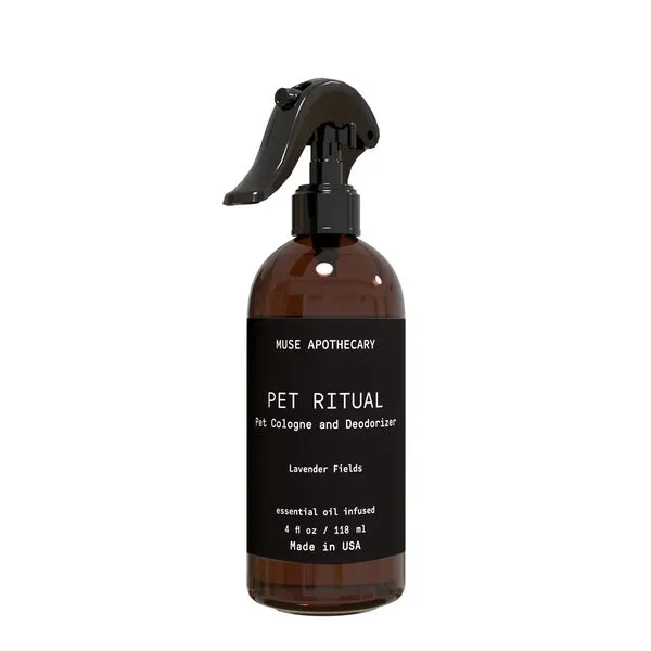 Muse Apothecary Pet Ritual Pet Cologne Spray for Dogs - Dog Perfume Spray Long Lasting After Bath - Pet Perfume for Dogs - Pet Deodorant Spray for Dogs - Essential Oils Infused - 4oz, Lavender Fields