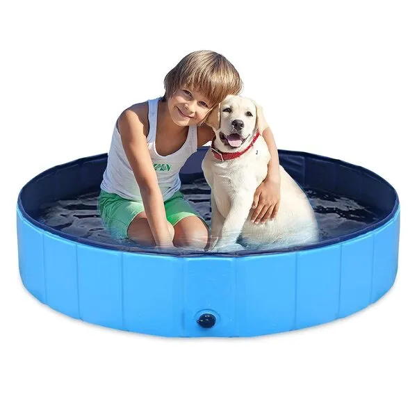 PJZP Dog Pool Puppy Pool Foldable Dog Pool pet Pool Dog Swimming Pool Portable Suitable for Indoor and Outdoor use (32x8in)