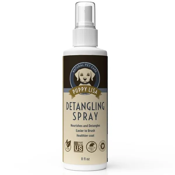 Detangler Spray for Dogs - Vegan, Made in The US - Dog Conditioner Spray for Matted Hair with Marshmallow Root and Vegan Silk Protein - Leave in, Dematting Spray for Dogs, Detangling Spray for Dogs