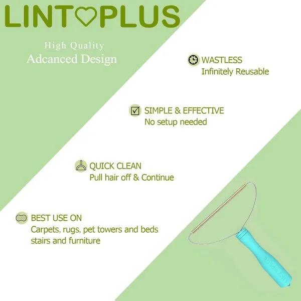 2Pack(Blue,Green) LintPlus Pet Hair Remover Carpet & Uptoroot Cleaner Pro Pet Hair by LINTPLUS,Special Pet Hair Multi Fabric Edge and Carpet Brush for Couch, Pet Towers and Rugs