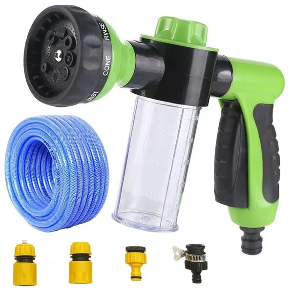 Pup Jet Dog Wash Sprayer, 8 Patterns Garden Hose Sprayer Nozzle, Dog Wash Hose Attachment, Garden Hose Foam Nozzle, for Pet Showers, Car Washing, House Cleaning, Pet Shower Bathing Tool