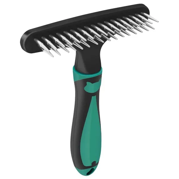 Carpet Restoration, Carpet Rake, Carpet Groomer Rake, Shag Rug Rake, Hair Cleaner Suitable for Rug and Carpet Undercoat Rake Comb, Slicone Handle Deshedding Brush for Dogs (Green)