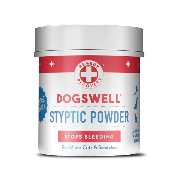 DOGSWELL Remedy+Recovery Styptic Blood Stopper Powder for Dogs & Cats 1.5 oz. Container & Remedy+Recovery Wound & Infection Medication for Dogs