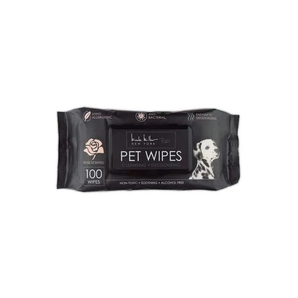 Nicole Miller Rose Scented Alcohol-Free Pet Wipes, Clean Ears, Paws, Body, & Butt - 100pk