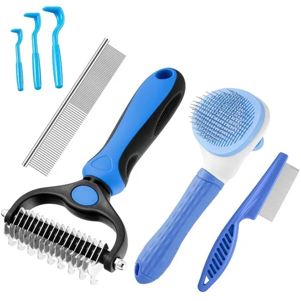 Dog Brush Grooming Care Kit Shedding - Dog Grooming Dog Brush for Cat and Dog, Slicker Brush with Shedding Removes, Pet Hair Removal Comb, Flea Removal Tool for Kitten and Puppy