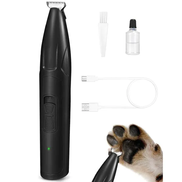 LEYOUFU Dog Clippers for Grooming, 2 Speed Low Noise Cordless Dog Paw Trimmer, Rechargeable Small Pet Hair Trimmer for Grooming, Cat Hair Clippers Shaver for Paws, Eyes, Ears, Face, Rump (Black)