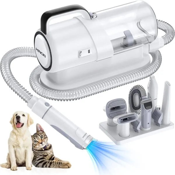 Pro pet grooming kit，Pet Grooming Vacuum Picks Up 99% Pet Hair,7 Proven Grooming Tools, 2.3L Capacity Pet Hair Dust Cup