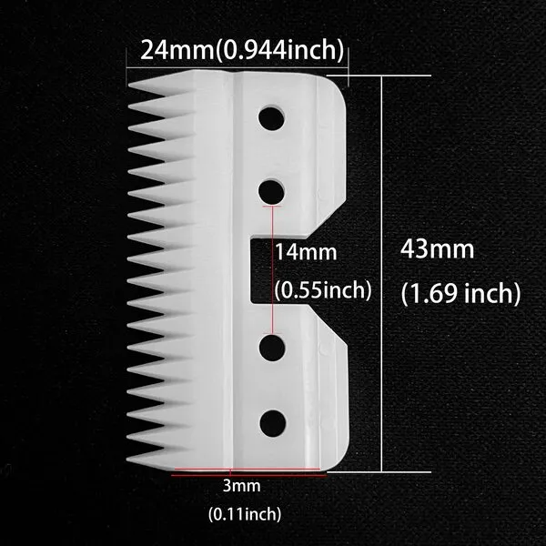 4pcs Oster Fast Feed Clipper Ceramic Blade - Pet Dog Cat Grooming Clipper Replacement Blades, for A5 Trimmer Series, for Andis 18 Teeth Detachable Ceramic Blade Part, for Wahl KM2 KM5 KM10