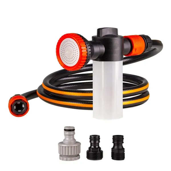 OPAWZ Professional Pup Jet Dog Wash Hose Nozzle Foam Sprayer Attachment, Dog Shower Specially Designed for Pets Bathing, Include 1.8m/5.9ft Hose, Foam Sprayer, 3 Connectors