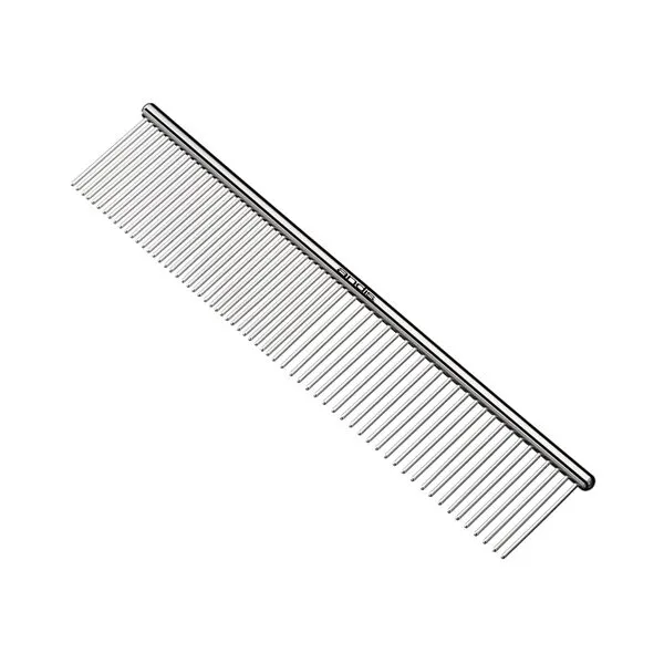 Andis 68550 Stainless-Steel Comb for Knots, Mats & Loose Hair Removal - Effective Dematting Tool, Comfortable, Lightweight, Portable & Safe for Dogs, Cats & Pets – Silver, 7-1/2-Inch